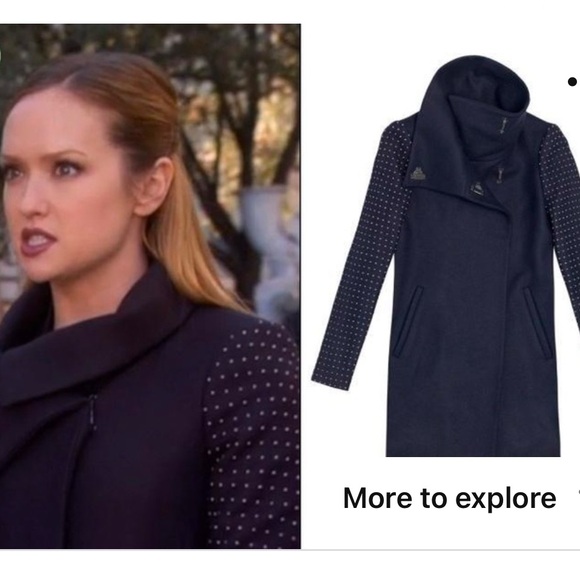 Zara Olive Green Studded Coat M - Picture 6 of 6